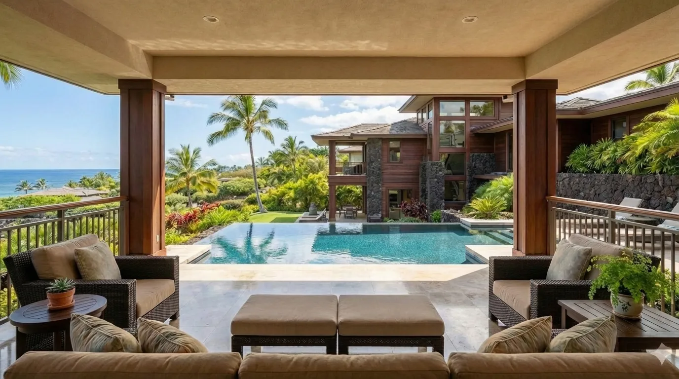 A furnished ocean-view terrace